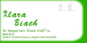 klara biach business card